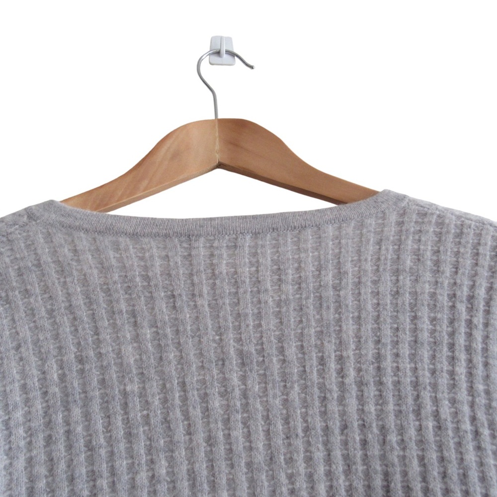 Garnet Hill Grey Cashmere Cardigan Sweater Size Large Open Front Long Line - Picture 7 of 10